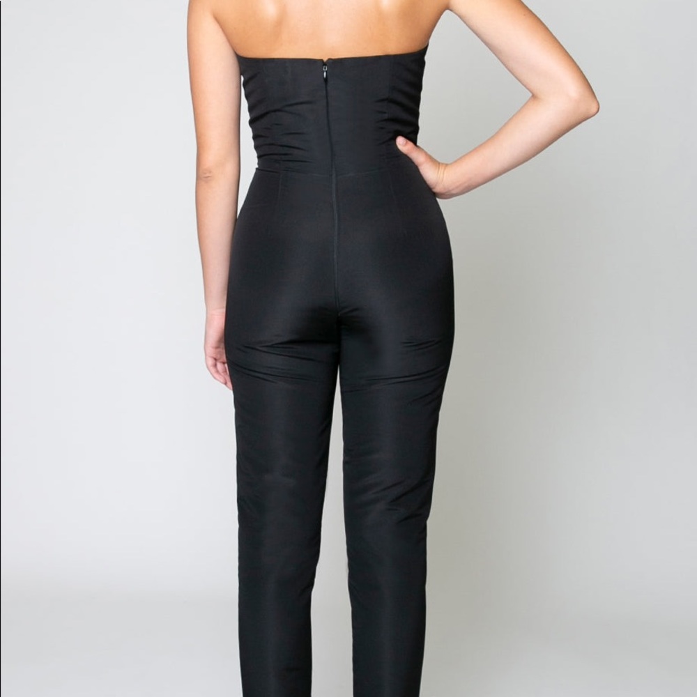 Alexia Maria Silk Faille Twisted Bow Jumpsuit. Size 4. Retail $706 - Picture 2 of 12